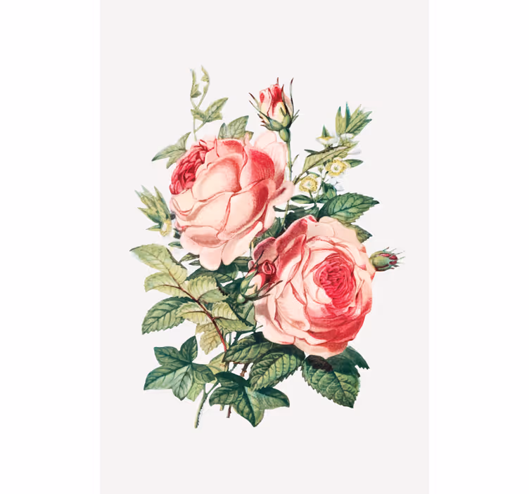 Stores enrouleurs fleurs et plantes roses romantiques - TenStickers