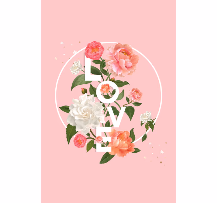 Store enrouleur romantique j'aime le design floral - TenStickers