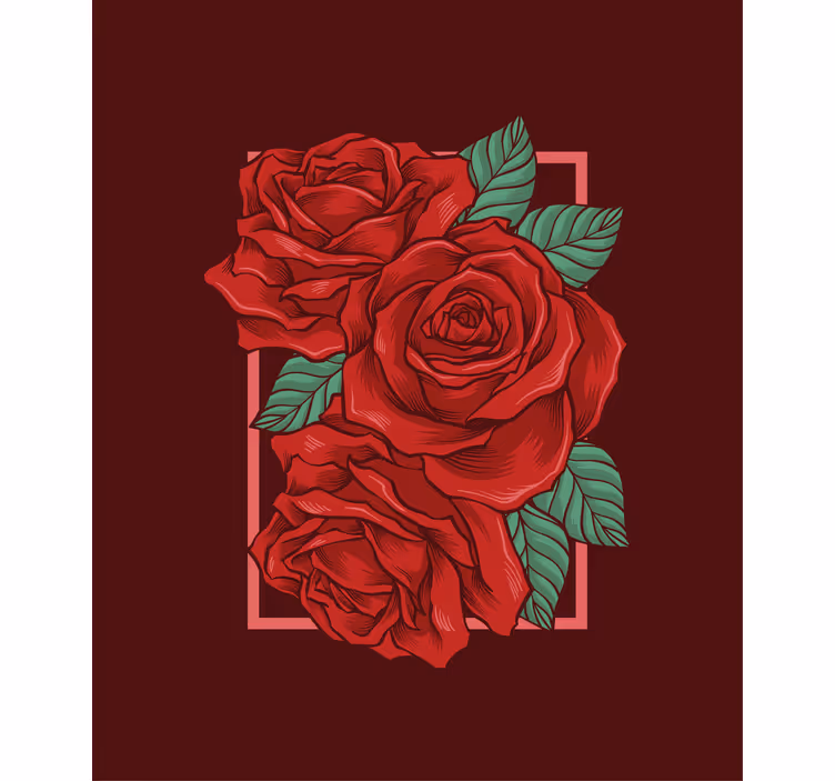 Stores enrouleurs fleurs et plantes roses rouges élégantes - TenStickers