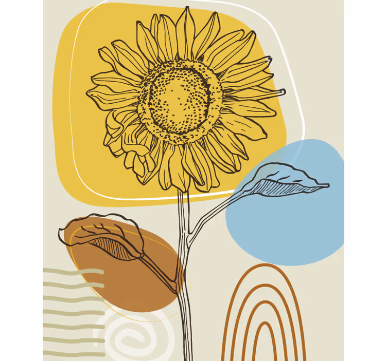 Stores enrouleurs fleurs et plantes tournesols et cercles - TenStickers