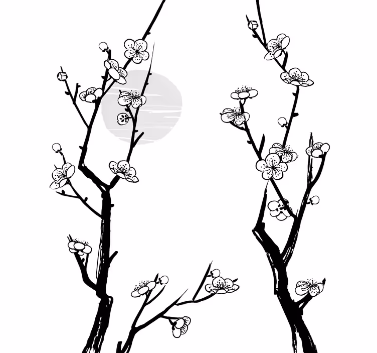 Stores enrouleurs fleurs et plantes branches en fleurs - TenStickers