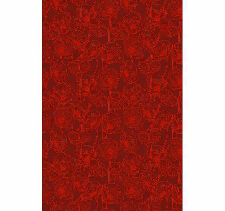 Store enrouleur floral motif rouge complexe - TenStickers