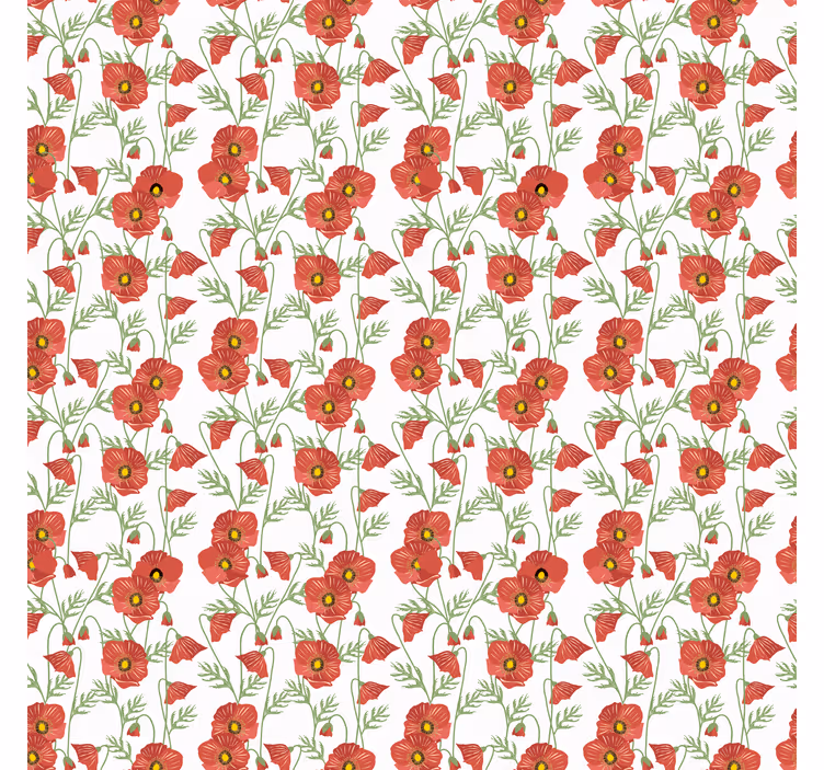Store enrouleur floral motif coquelicots rouges - TenStickers