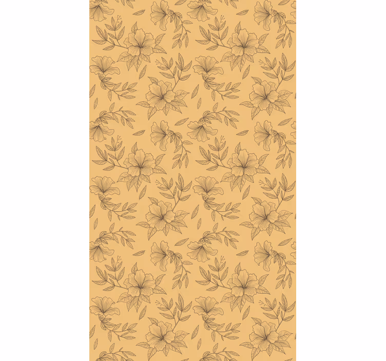 Store enrouleur floral motif fleur motifs stylisés beiges - TenStickers