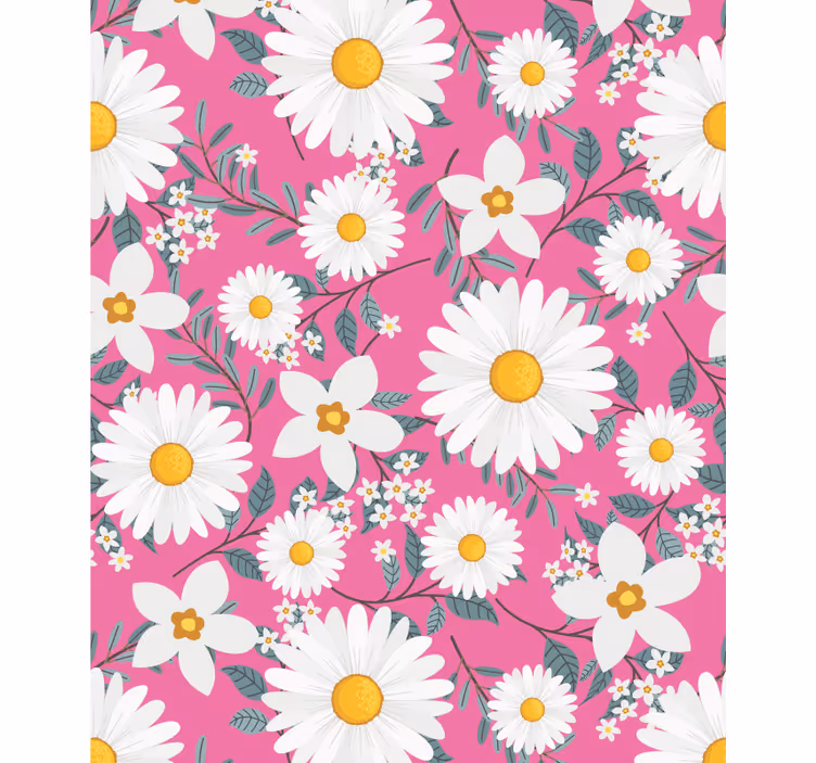 Stores enrouleurs fleurs et plantes motif marguerites roses - TenStickers