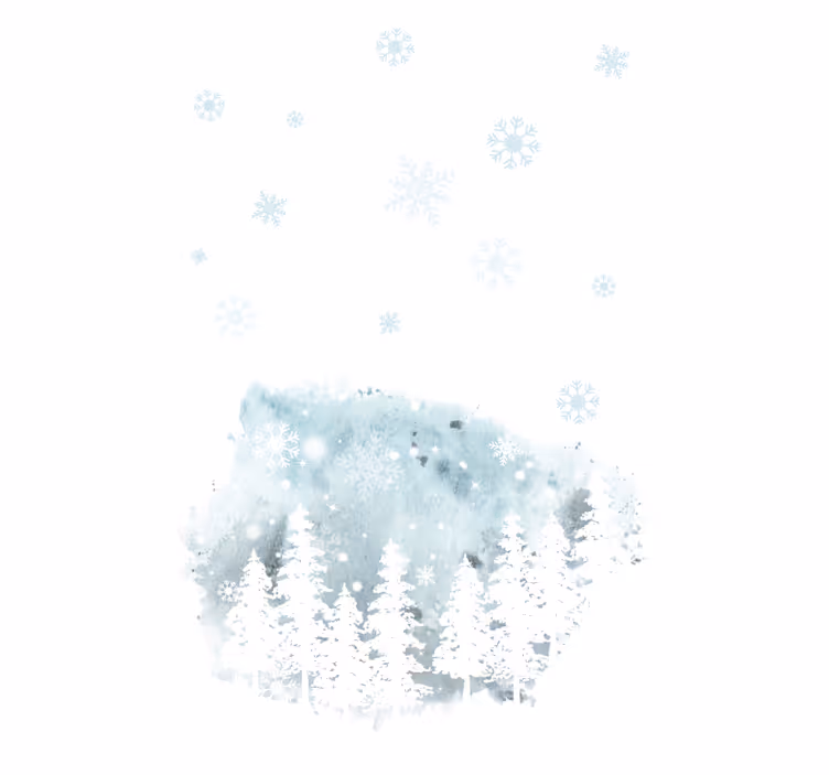 Store enrouleur salon oeuvre de conifères d'hiver - TenStickers