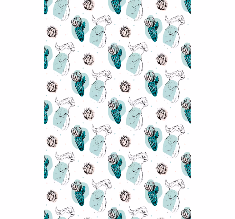 Stores pour couples sticker tropical perroquet et cactus - TenStickers