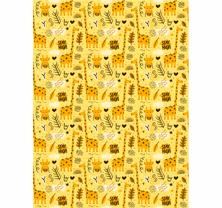 Store enrouleur chambre enfant animaux de la jungle jaunes - TenStickers