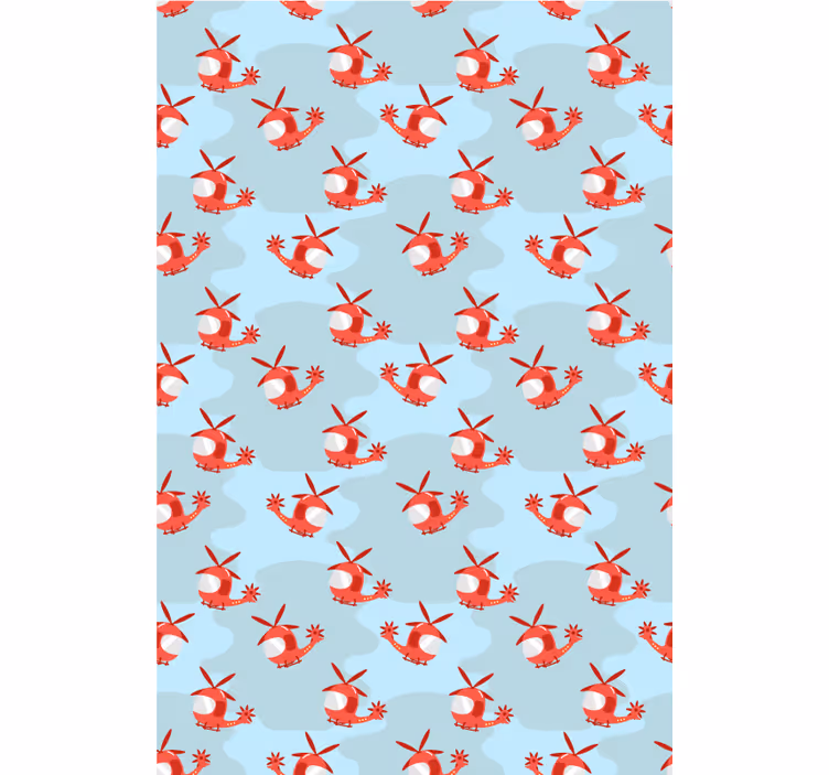 Store enrouleur pour chambre enfant motif hélicoptère rouge - TenStickers