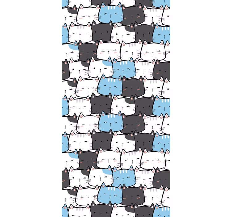 Store enrouleur animaux visages de chat mignons - TenStickers