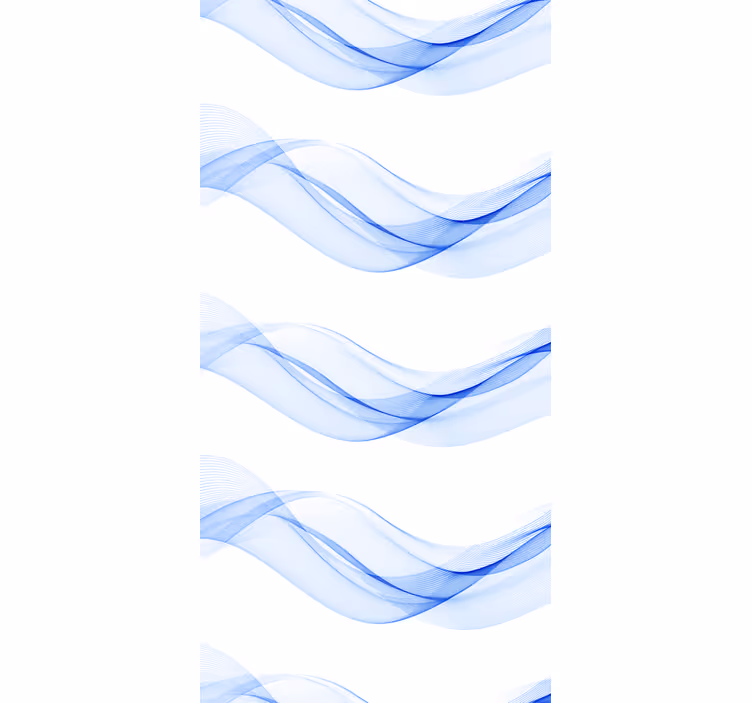 Store enrouleur salle de bain silhouettes de vagues bleues - TenStickers