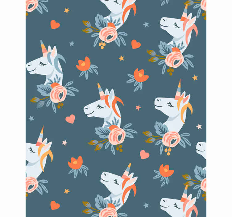 Store enrouleur pour chambre enfant licornes bleues - TenStickers