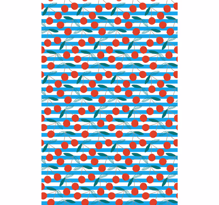 Stores enrouleurs cuisine fruits rayures bleu cerise - TenStickers
