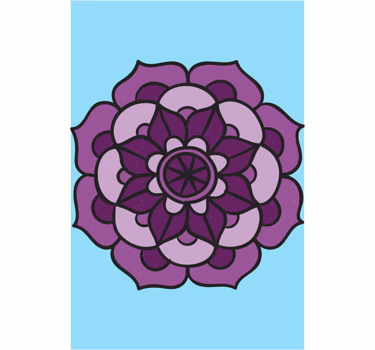 Store enrouleur floral fleur violette complexe - TenStickers