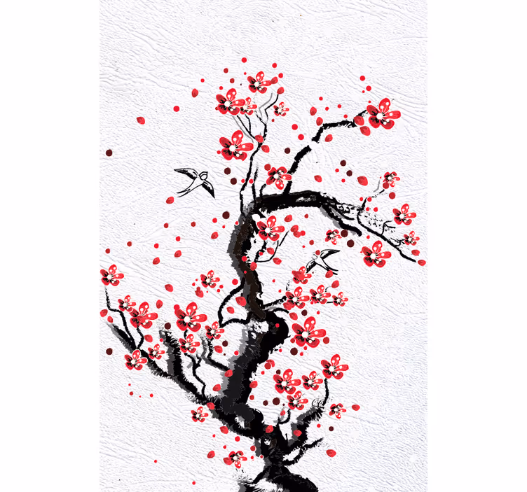 Stores enrouleurs fleurs et plantes tige de cerisier - TenStickers