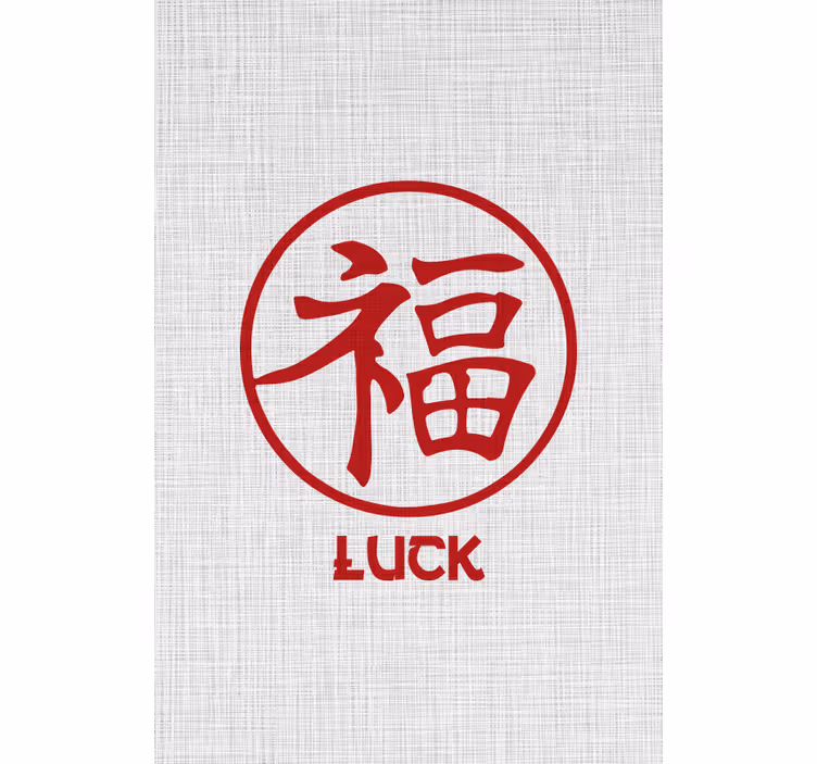 Store enrouleur phrases symbole de chance en rouge - TenStickers