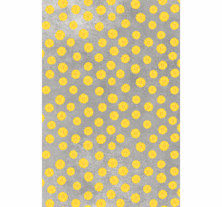 Stores enrouleurs fleurs et plantes motif gris et jaune - TenStickers