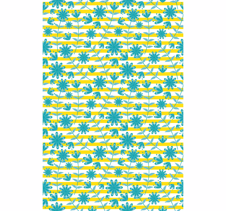 Stores enrouleurs fleurs et plantes motif rayé lumineux - TenStickers