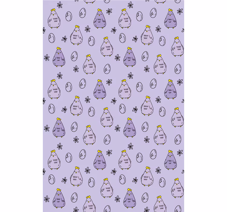 Store enrouleur animaux motif de poulets violets - TenStickers