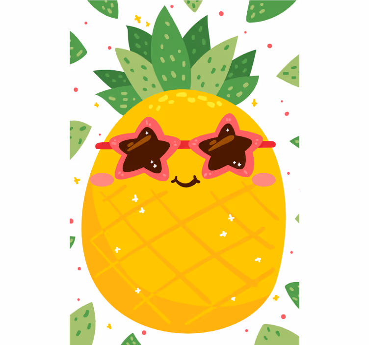 Store enrouleur cuisine ananas avec lunettes de soleil rose - TenStickers