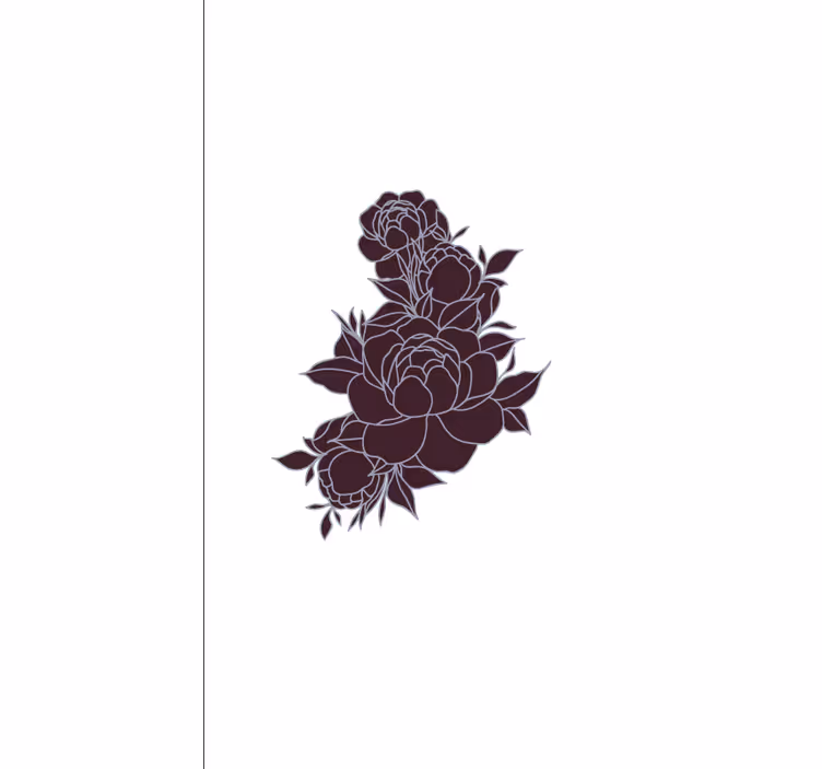 Store enrouleur motif fleur roses noires gracieuses - TenStickers