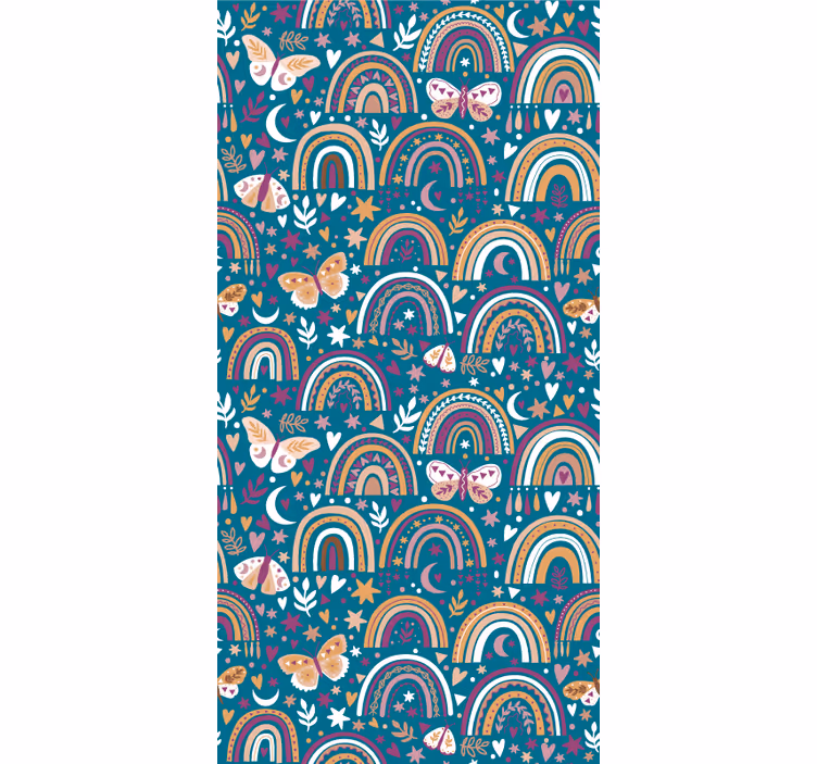 Store enrouleur pour chambre enfant arc-en-ciel et papillons - TenStickers