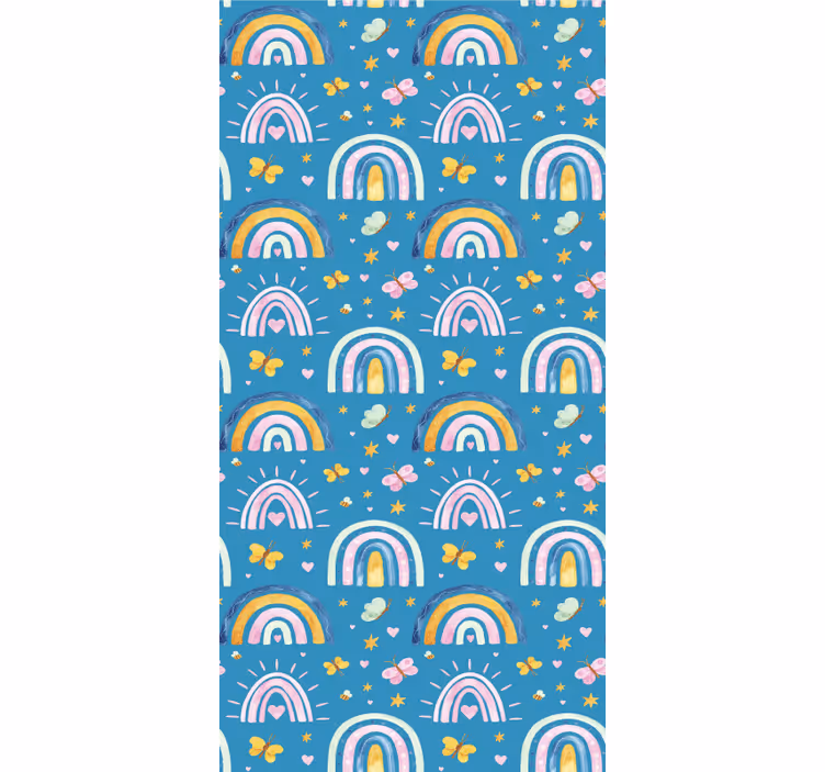 Store enrouleur chambre enfant motif papillons arc-en-ciel - TenStickers