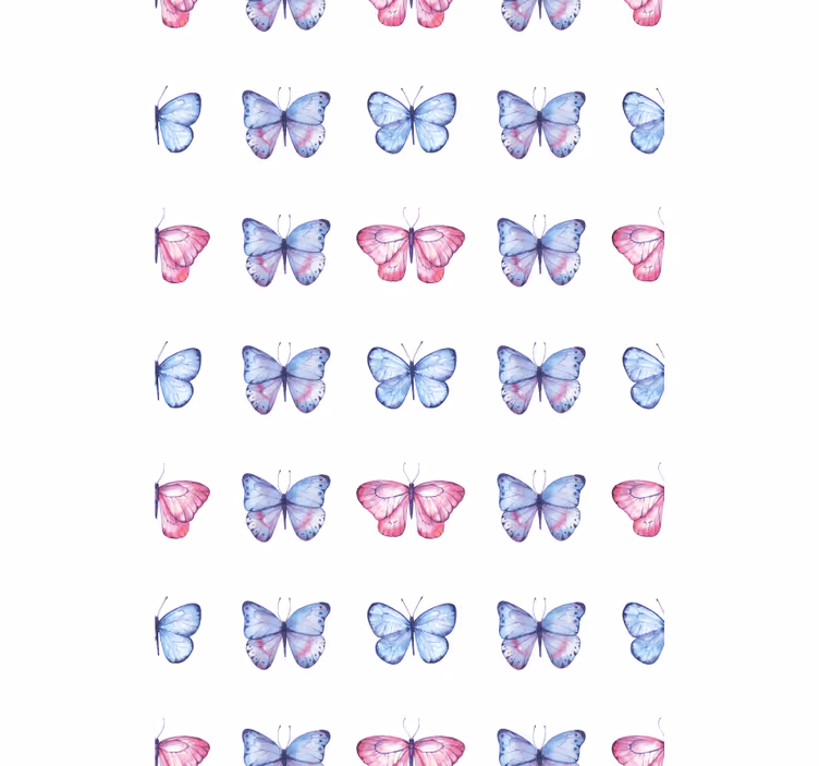 Store enrouleur papillon ailes bleues et roses - TenStickers