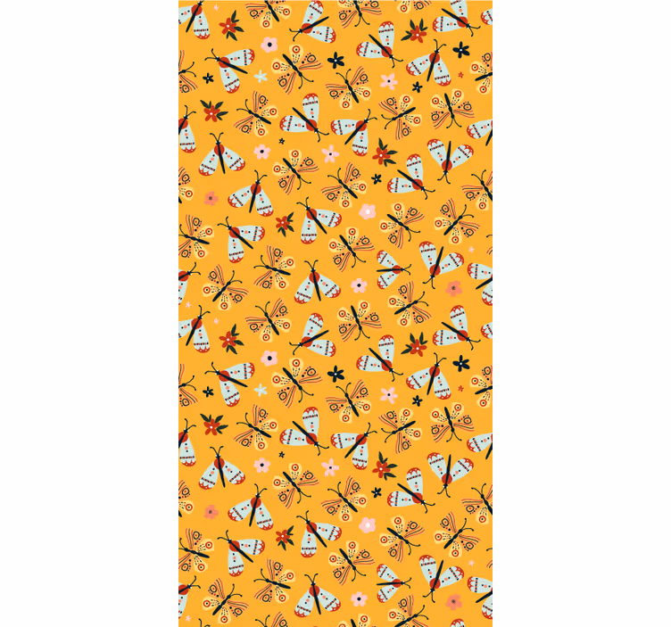 Store enrouleur papillon conception traditionnelle jaune - TenStickers