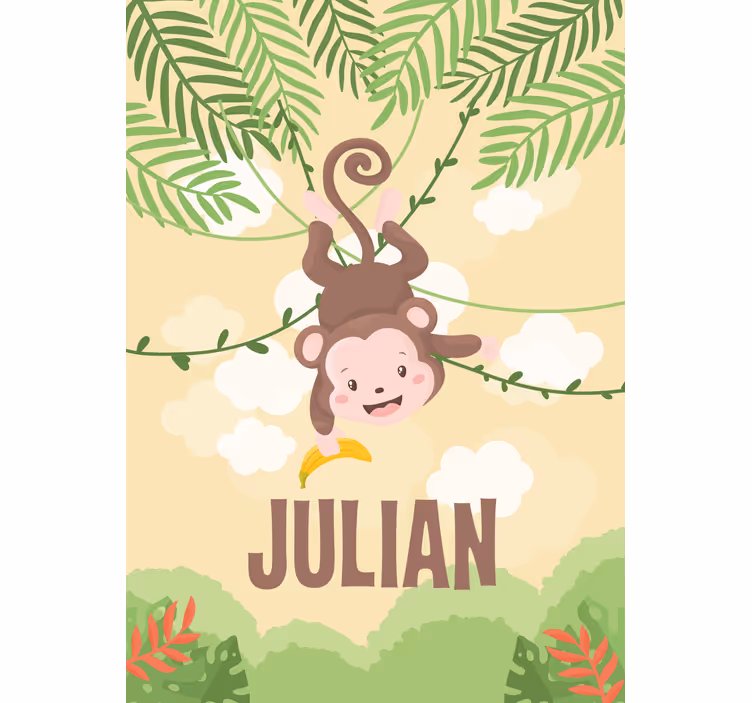 Stores enfants Petit singe sur branche - TenStickers