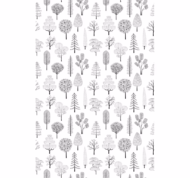 Store enrouleur scandinave arbres minimalistes gris - TenStickers