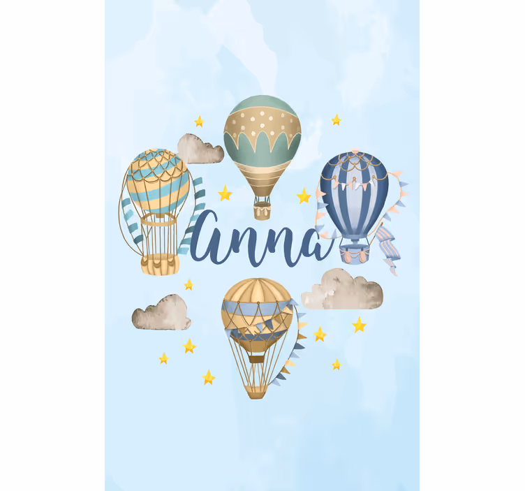 Store enrouleur personnalisé montgolfières avec nom - TenStickers