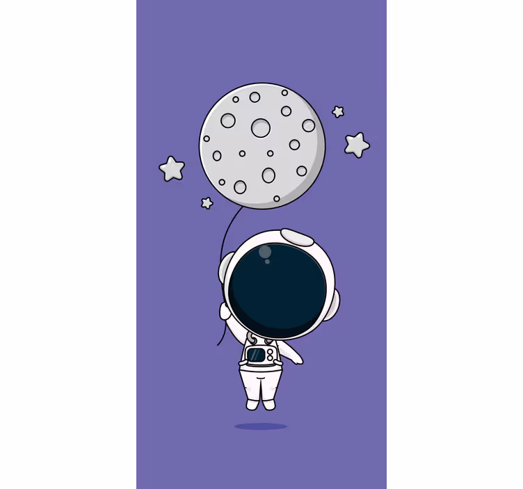 Store enrouleur amusant astronaute tenant la lune - TenStickers