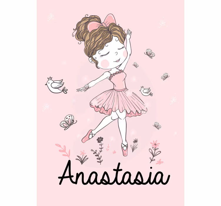 Store enrouleur chambre enfant prénom danseuse de ballet - TenStickers