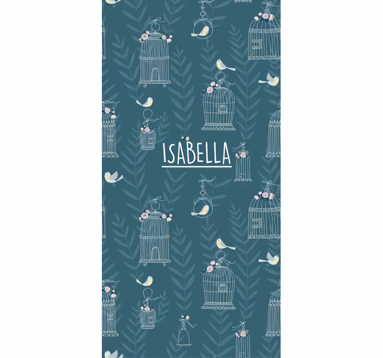 Store enrouleur pour chambre enfant cages à oiseaux bleues - TenStickers