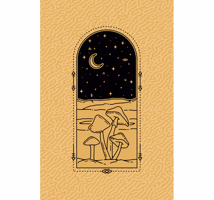 Store enrouleur animaux scène nocturne aux champignons - TenStickers