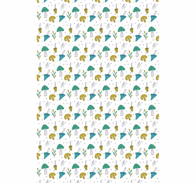 Store enrouleur cuisine champignons bleu clair dessinés - TenStickers