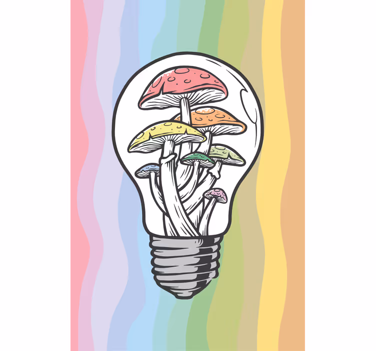 Stores enrouleurs fleurs et plantes ampoule à champignon art - TenStickers