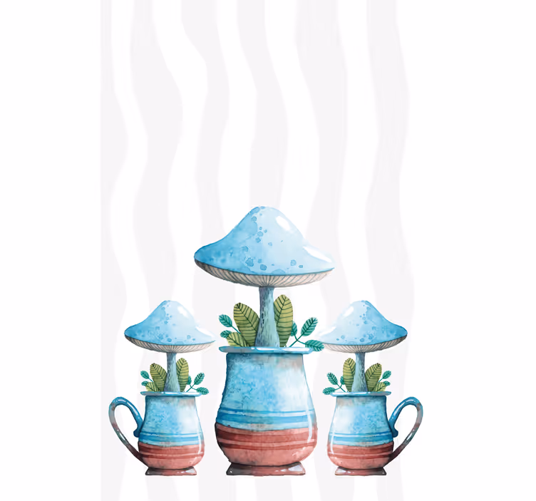 Stores enrouleurs fleurs et plantes pots de champignons - TenStickers