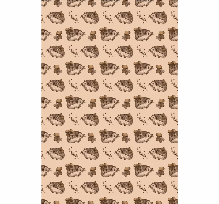 Store enrouleur animaux hérissons et champignons - TenStickers