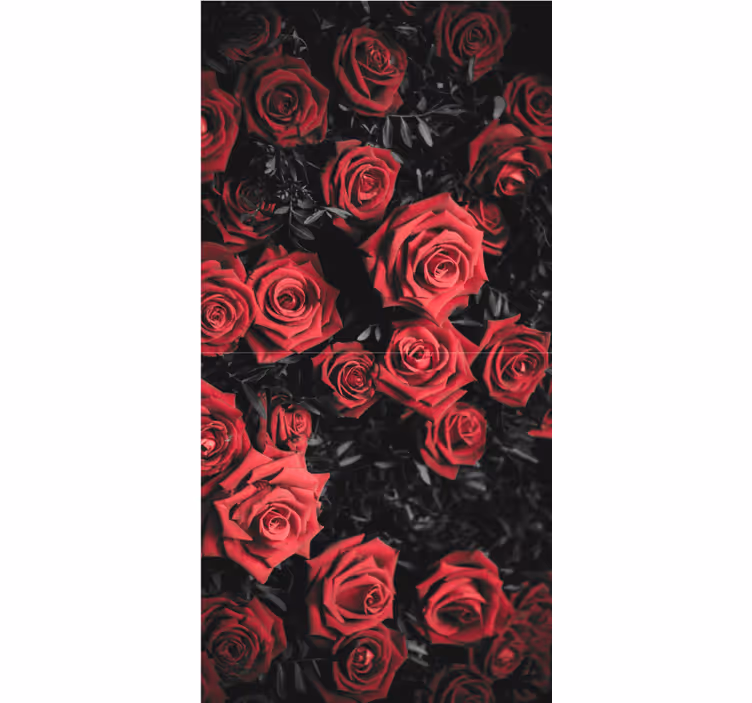 Store enrouleur motif fleur belles roses rouges - TenStickers