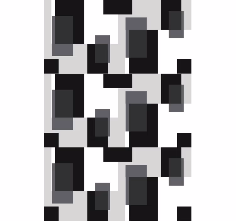 Store enrouleur salon motif géométrique noir et blanc - TenStickers