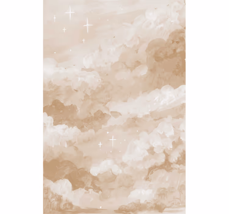 Store enrouleur nuage motifs marron calmes - TenStickers