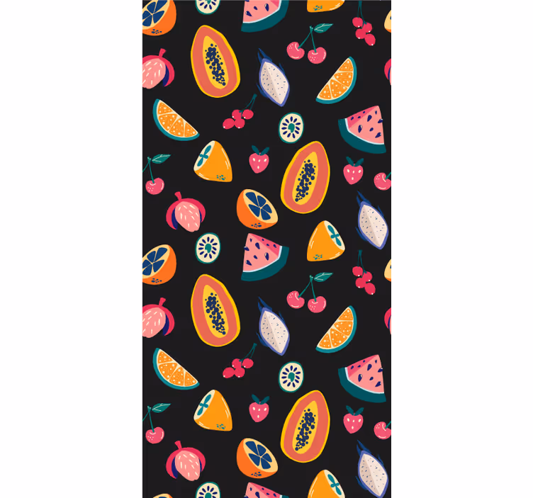Store enrouleur fruits et légumes motif tropical coloré - TenStickers