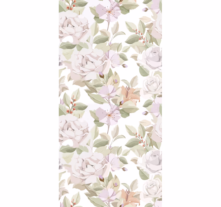 Store enrouleur motif fleur composition botanique gracieuse - TenStickers