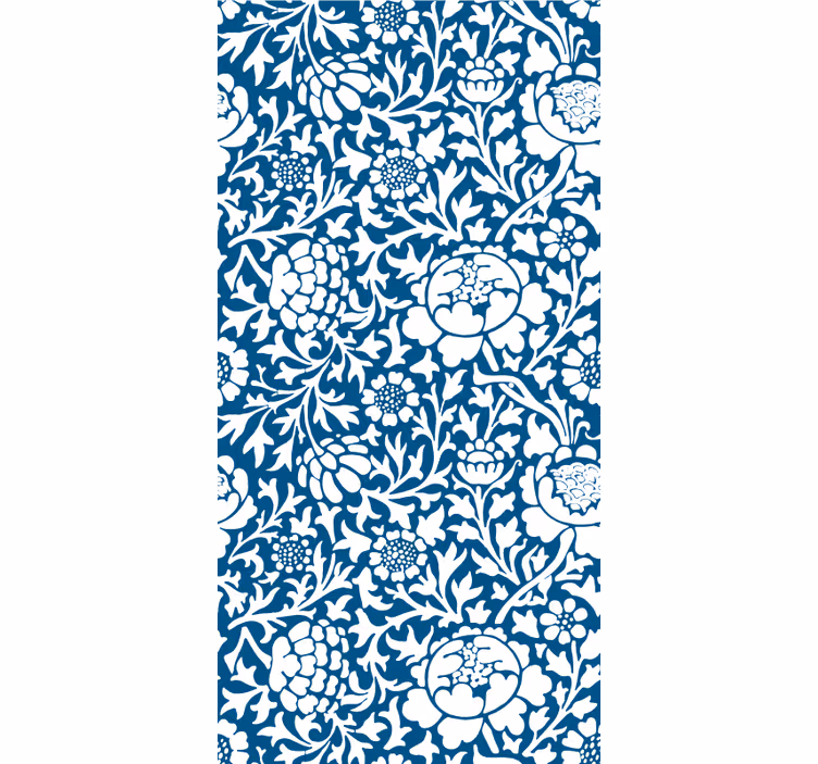 Store enrouleur floral motif vintage bleu - TenStickers