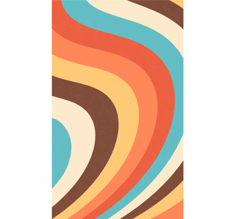 Store enrouleur vintage vagues rétro courbées - TenStickers