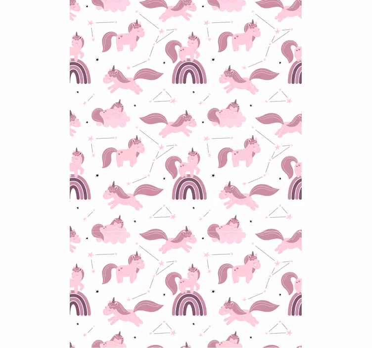 Store enrouleur pour chambre enfant licornes roses et arches - TenStickers