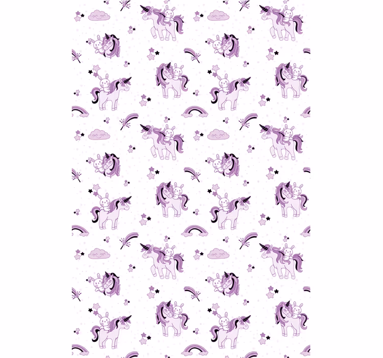 Store enrouleur pour chambre enfant licornes violettes - TenStickers