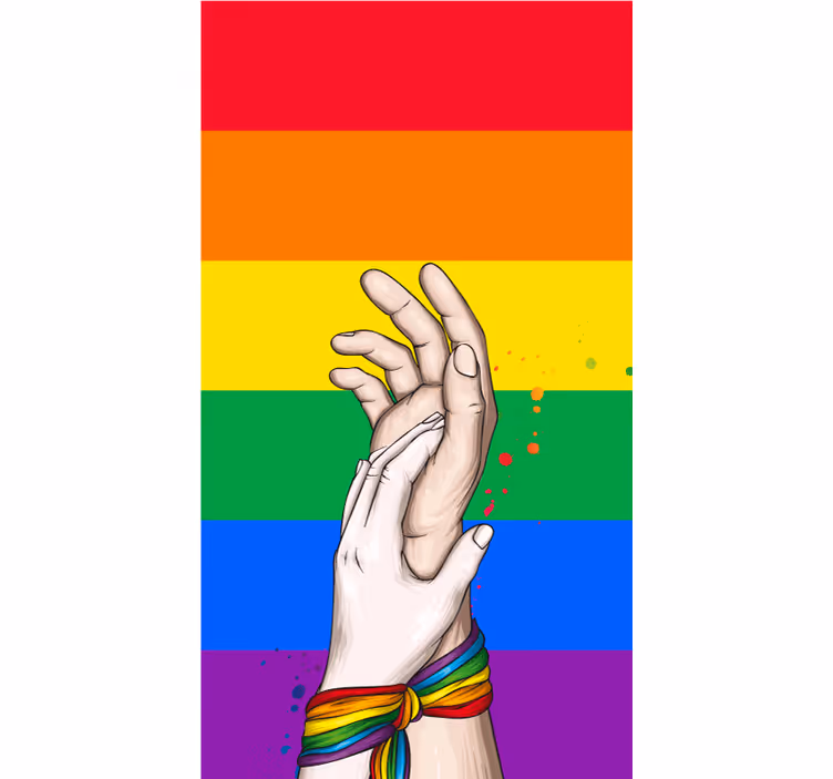 Store enrouleur autres mains avec arc-en-ciel - TenStickers